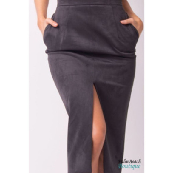 Palm Beach Boutique Dresses & Skirts - Label Suede Midi Skirt